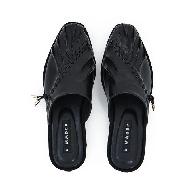 Mader Pleatsy Mules - Black