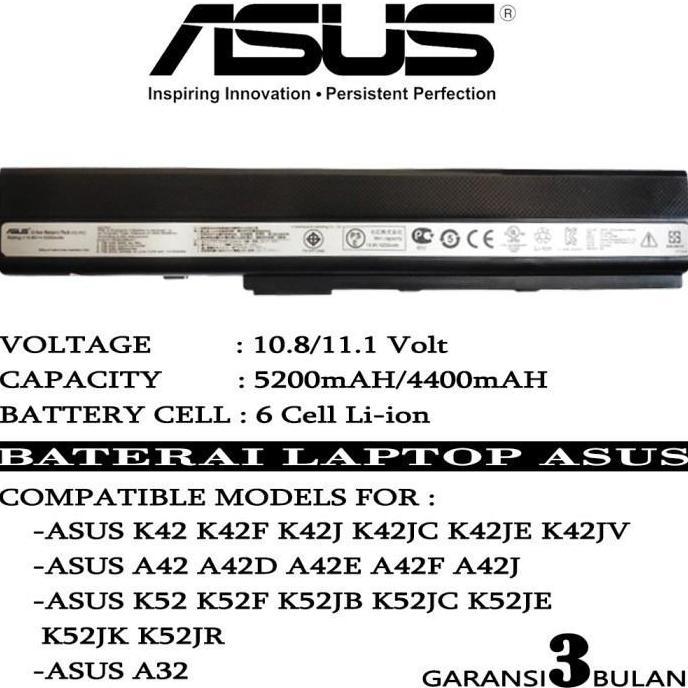 Baterai Original Laptop Asus K42 K42J K42Ja K42Jb K42Jc K42Je K42Jk