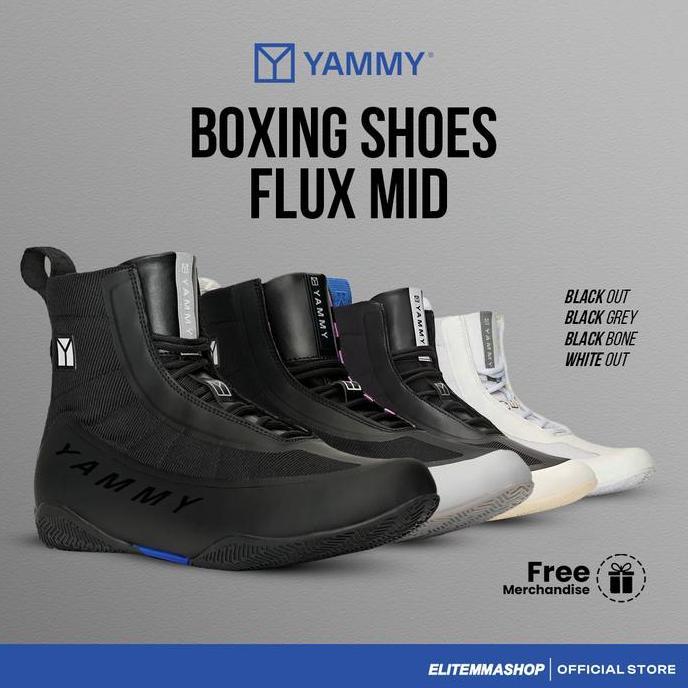 YAMMY Flux Mid Boxing Boots Sepatu Tinju Boxing Shoes, Sepatu Boxing.