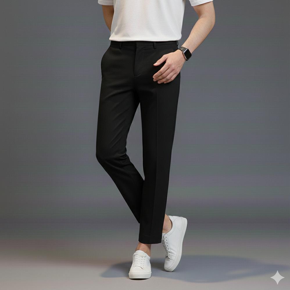 premium celana ankle pants pria casual formal kantor semi wool lebaran