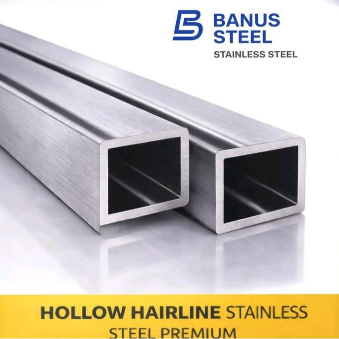 Pipa kotak hollow stainless 3 cm x 3 cm x 1 mm / 30 x 30 x 1 mm