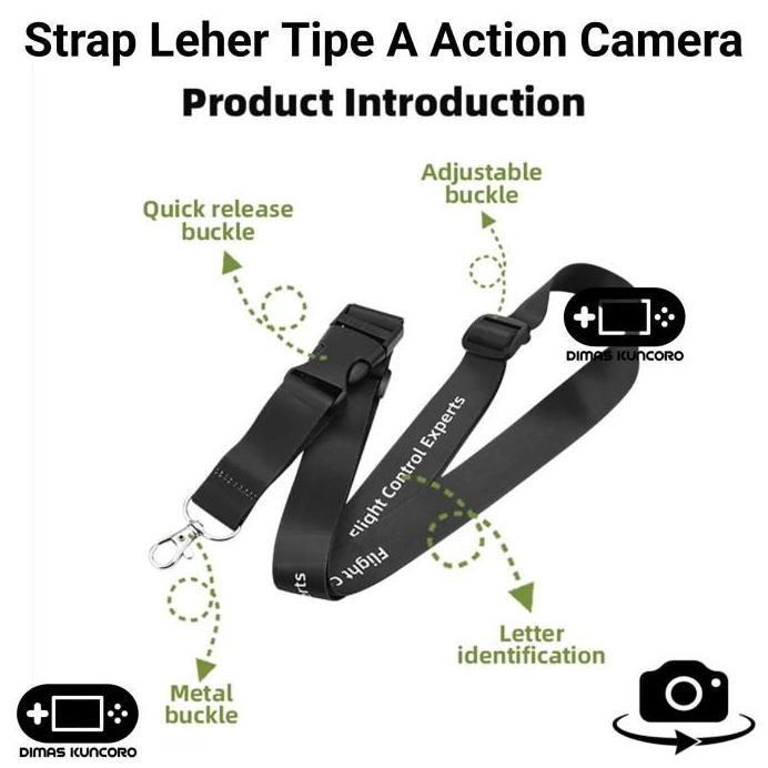 Strap Leher Tipe A action camera tali neck kamera gopro xiaomi yi brica bpro mijia 4k sjcam