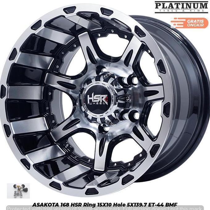 Terlaris Paket Velg Mobil Hsr Asakota Ring15 5X139,7 Plus Ban 33 12,5 R15 Mt
