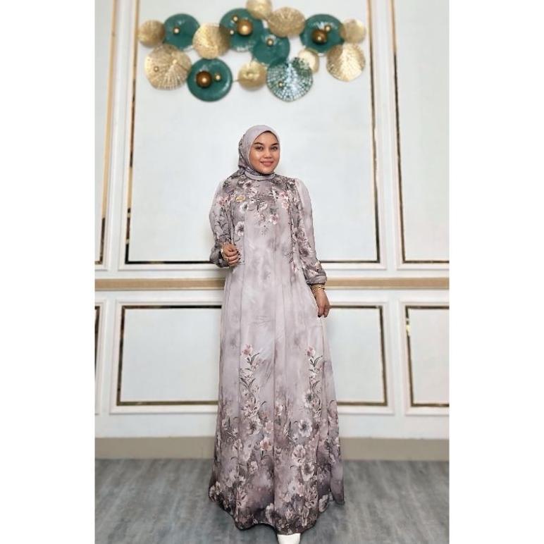 HEMAT GAMIS ONE SET HIJAB CERUTY BABY DOLL/GAMIS HIJAB TERBARU/GAMIS MUSLIMAH ONE SET HIJAB