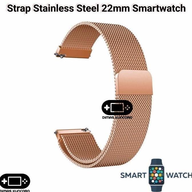 Strap Stainless 22mm Tali Fossil Gen 5 5E 44mm Steel Smartwatch Metal