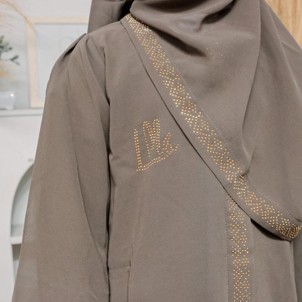 ORIGINAL LittleMalika x Majidah Abaya Dubai Anak Full Size Bahan Ceruty Set Hijab dan Cadar Gamis Sy