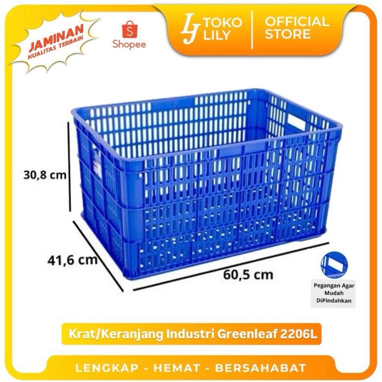 Keranjang Krat Industri Berlubang Serbaguna Greenleaf 2206L
