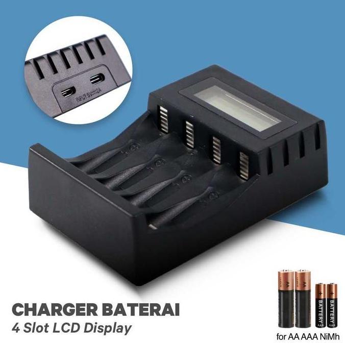 Charger Batre Baterai AA AAA 4 Slot Charger Fast Charging Mobil Remote Control