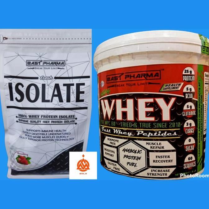 East Pharma Paket Whey Isolate 5Lbs Dan Whey Protein Concentrate 5Lbs