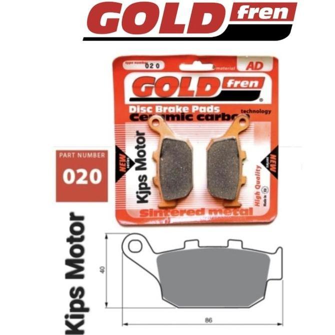 Kampas rem belakang Kawasaki Z 800 Z800 Z 900 Z900 ABS  Gold Fren 020 - Kaliper Nissin