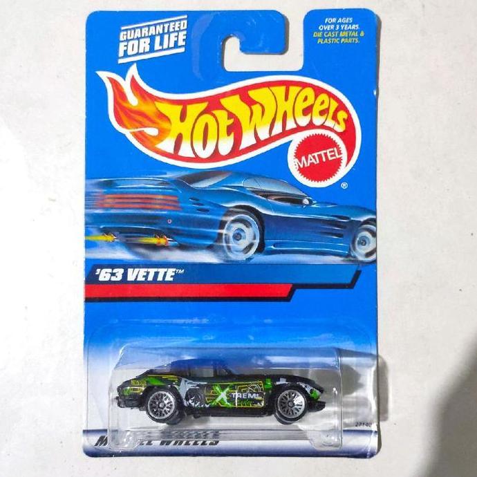 HOTWHEELS HOT WHEELS 63 VETTE CORVETTE SPLIT WINDOW BIRU 2000 XTREME BLUE CARD FUN99