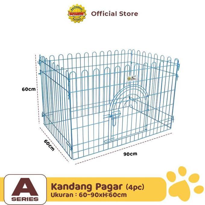 KANDANG OCTAGON - KANDANG PAGAR PERSEGI UKURAN 90X60CM | KANDANG PAGAR ANJING