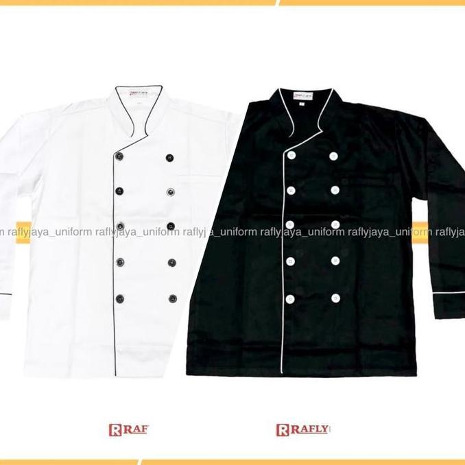 Chef Jacket - Baju Koki Pria Wanita Lengan Panjang - Baju Chef - Seragam Koki Chef - Rafly Jaya