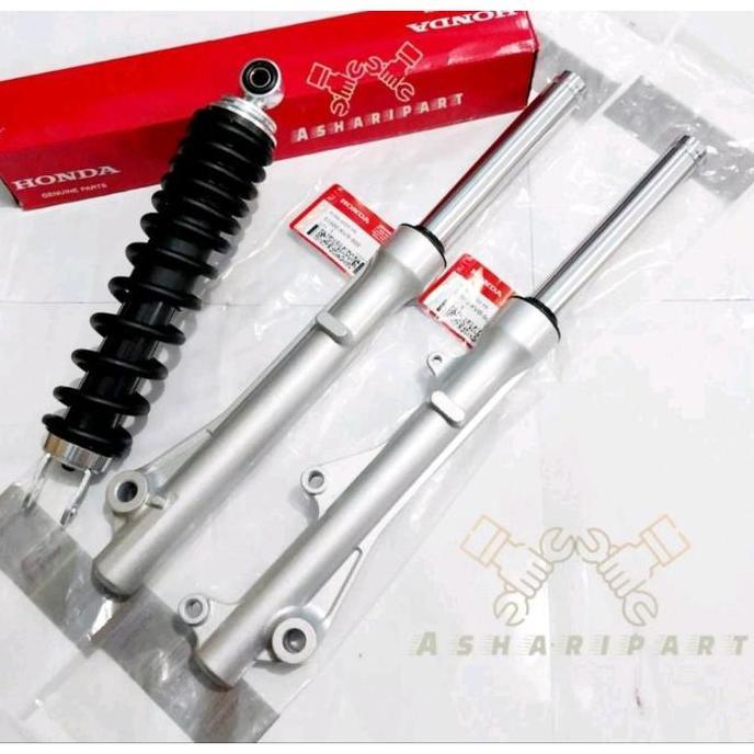 ORINAL PAKET LENGKAP AS SCHOCK DEPAN PLUS TABUNG DAN SHOCKBLEKER BELAKANG HONDA BEAT KARBU HONDA VAR