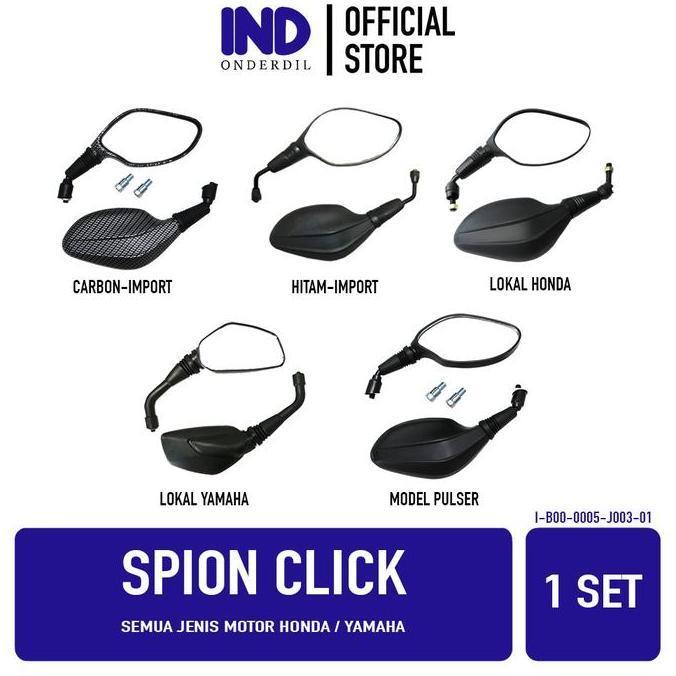 Spion Click Untuk Motor Honda & Yamaha Beat Karbu FI Pop Street eSP & Vario 110 150 125 LED New & Mi