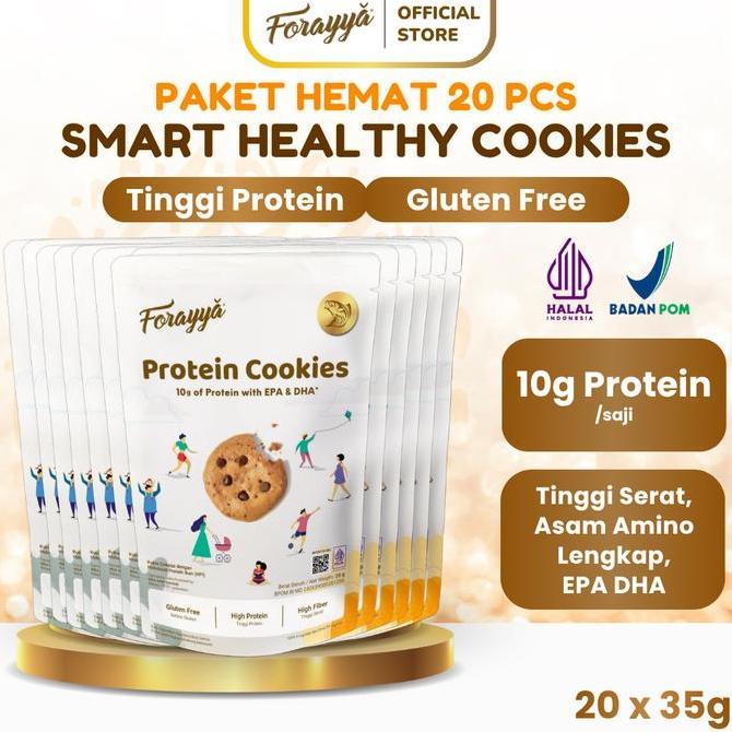 20 pcs - Forayya High Protein Cookies dengan DHA dan EPA