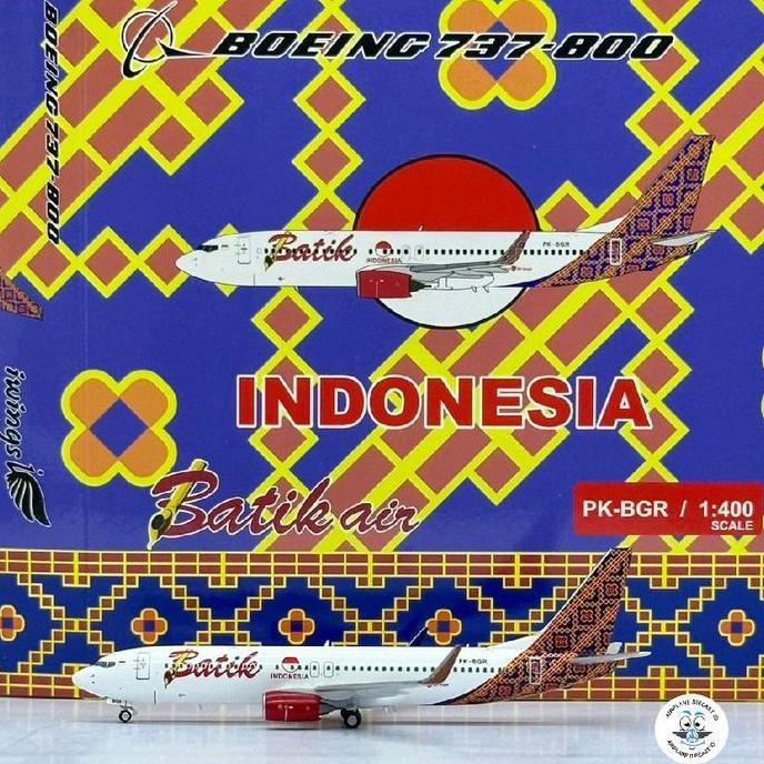 1/400 Batik Air Boeing B737-800 PK-BGR 1:400 Scale Edition iWings Model