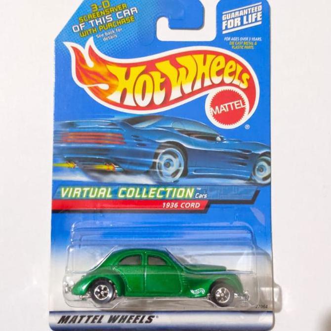 HOTWHEELS HOT WHEELS 1936 36 CORD HIJAU 2000 VIRTUAL COLLECTION BAN BLACK WALL BW FUN99