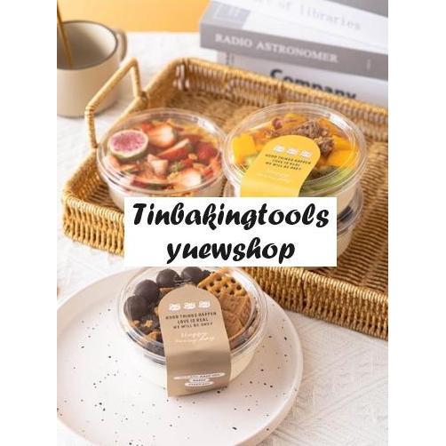 10Pcs Korean Dessert Cup Bulat Premium Dessert Box Tiramisu Salad Puding Cup Allshop
