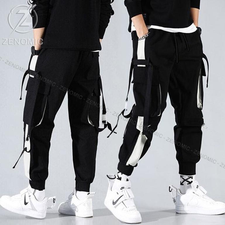 EXCLUSIVE CELANA CARGO PANTS MEN SIX POCKET JOGGER TRENDY FASHION LOOSE VERSI KOREA STYLE