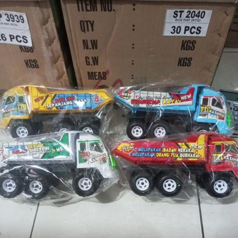 PROMO MAINAN MOBIL TRUK BAK PASIR/TRUK OLENG + STIKER DAN KATA2 TTD NEW