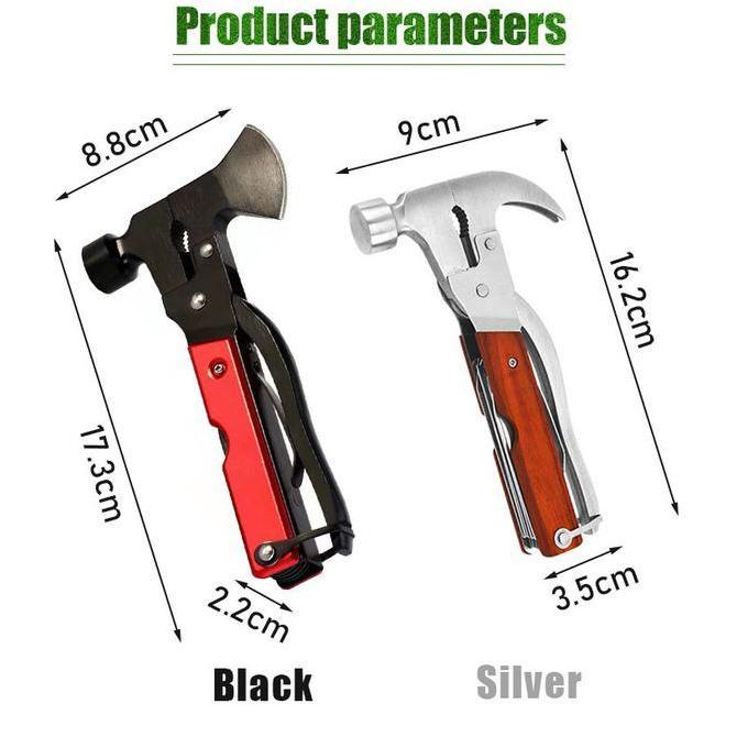 Multitool outdoor palu kapak tang lipat 16 fungsi edc kuat anti karat untuk camping hiking survival 