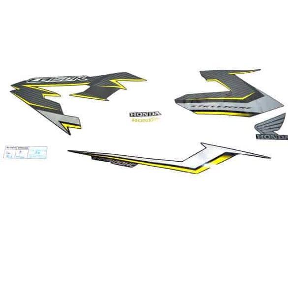STICKER BODY KIRI (STRIPE SET L) BLACK YELLOW CB150R STREETFIRE K15G