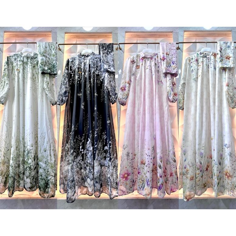 NEW ARRIVAL GAMIS DRESS MOTIF BUNGA SET HIJAB | GAMIS SET JILBAB | GAMIS SET HIJAB TERBARU