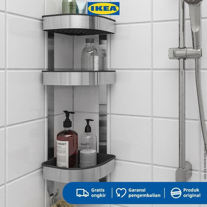 IKEA BROGRUND Rak Dinding Sudut untuk Kamar Mandi 19x58 cm
