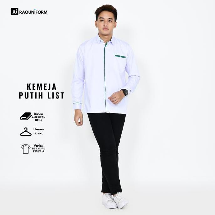 Baju Kerja Atasan/Baju Putih Kesehatan/Seragam Kerja Kesehatan/Baju Pria Lengan Panjang/Kemeja Insta