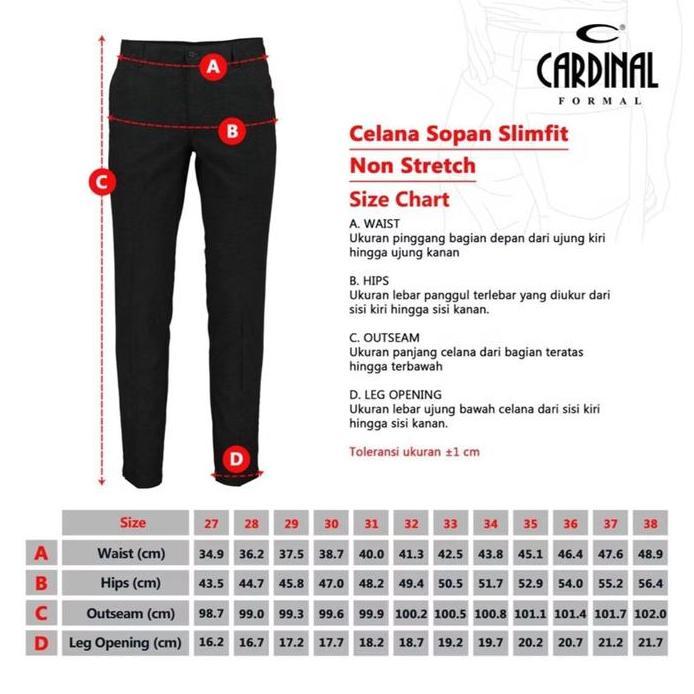 CELANA CHINOS MERK CARDINAL FORMAL SLIMFIT WARNA ABU