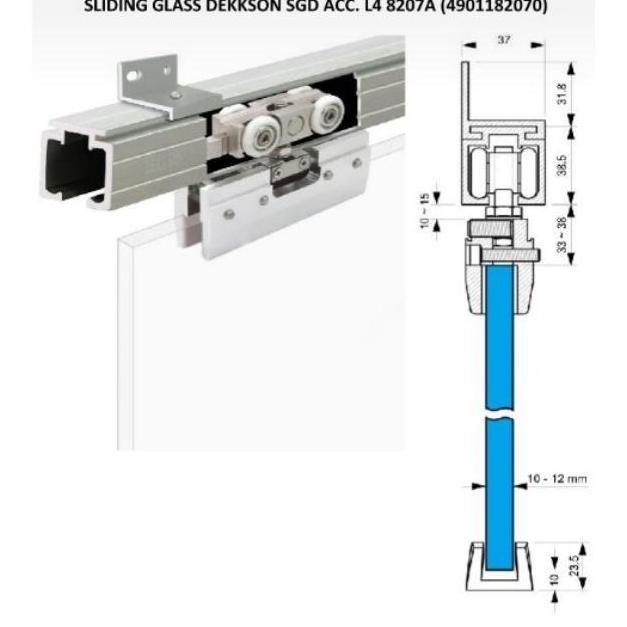 PAKET SLIDING DOOR DEKKSON L4 8207A COMPLETE TRACK AND BRACKET