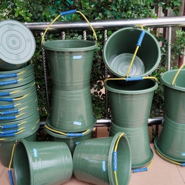 12 Pcs Timba Air / Ember Plastik 5 Liter Hijau No 12