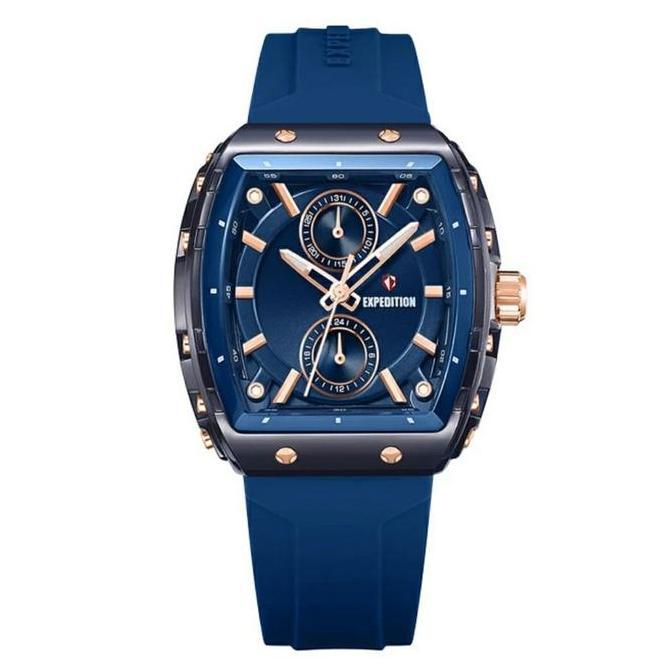 Jam Tangan EXP EX 6814 MFRRGBU Blue Rubber Band