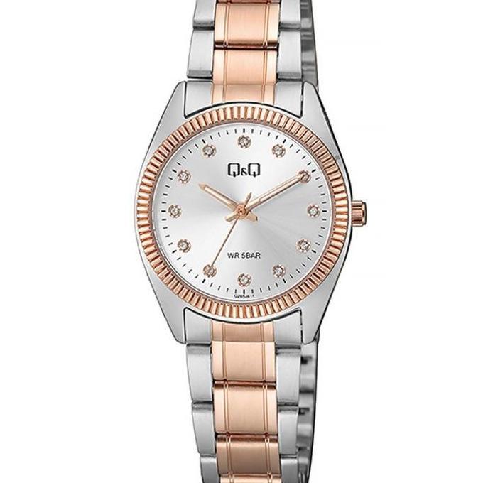 Jam Tangan Wanita Q&Q QnQ QQ Analog Rantai Gold QZ65 Original
