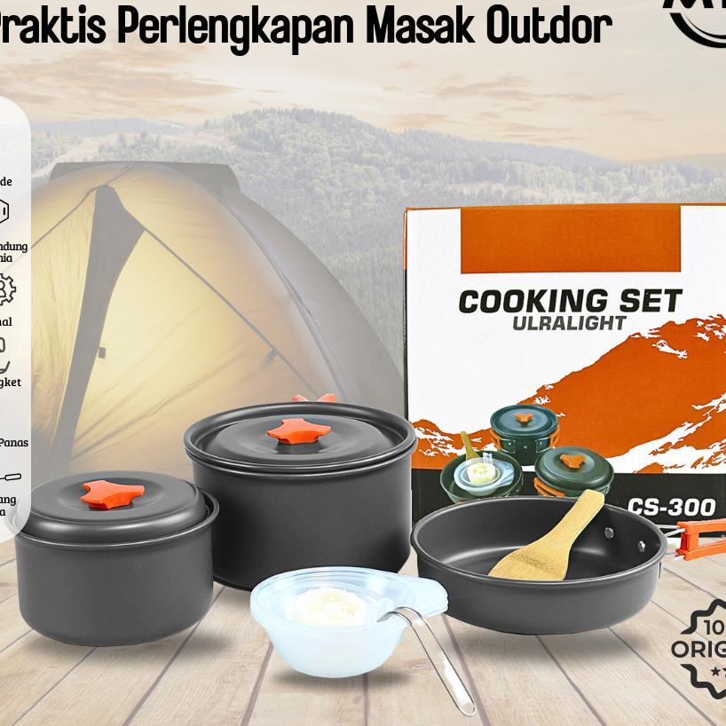 Mtg Alat Masak Camping Praktis Nesting Set Perlengkapan Masak Outdoor Camping Mudah Dibawa