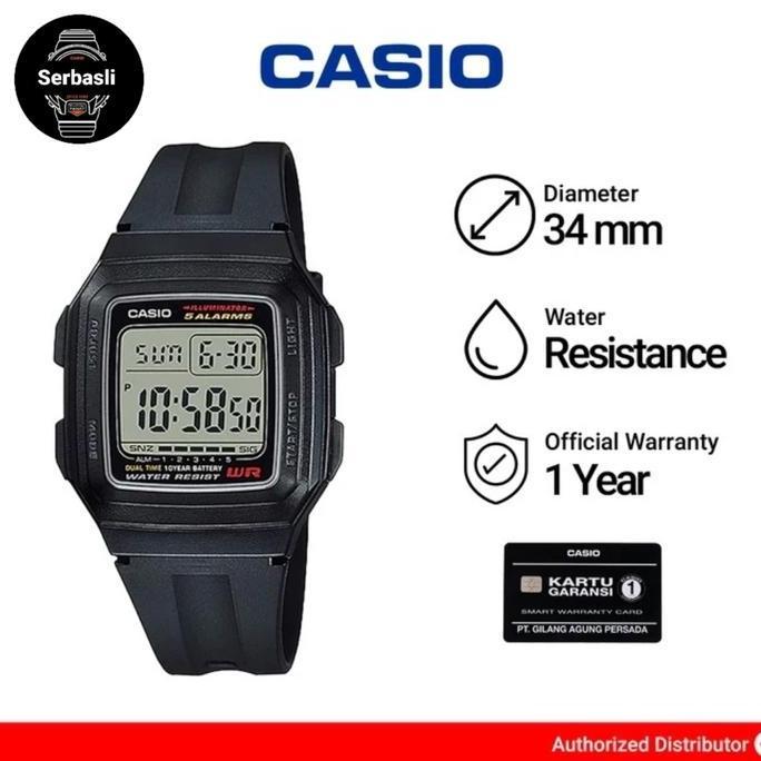 JAM TANGAN CASIO F201WA F-201WA-1 ORIGINAL