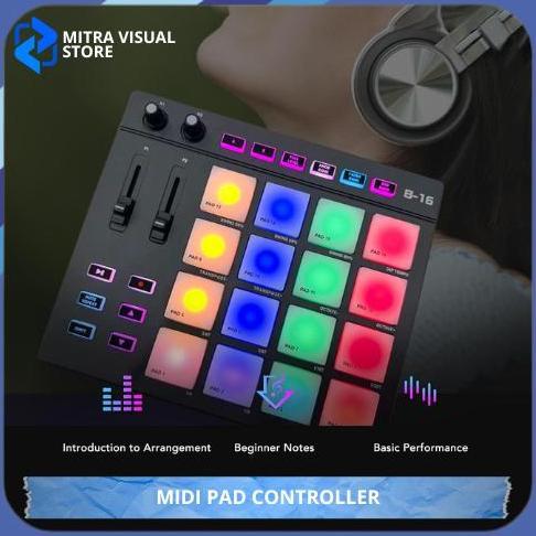 MIDI pad portable Controller RGB untuk DJ, Produksi musik & Live Performance