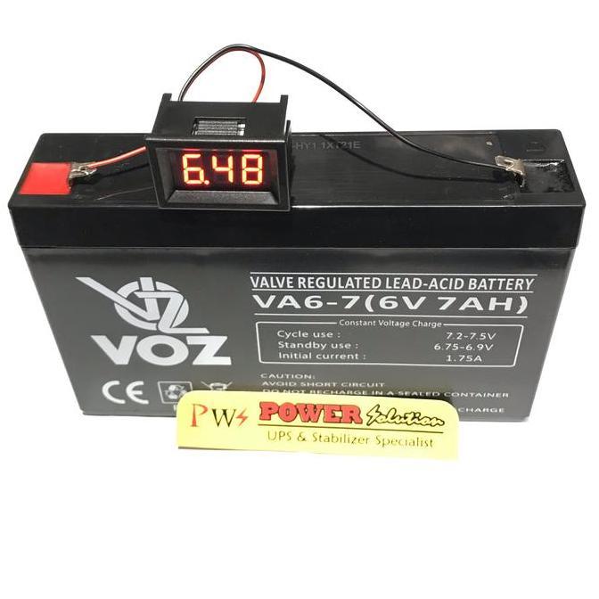 VOZ Battery 6V 7Ah + Digital Volt Meter