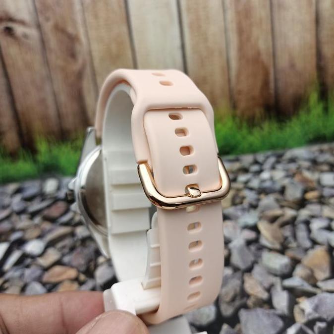 Q&Q QQ Aluminium Jam Tangan Strap Karet Rose Pink AL08J302Y Original