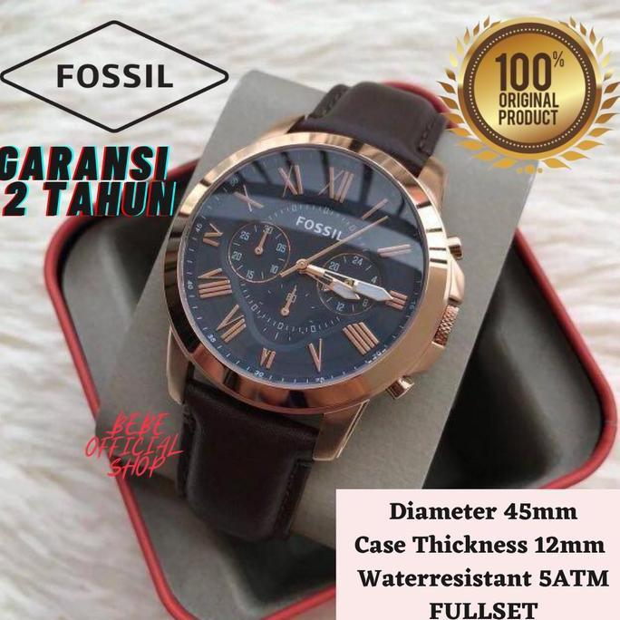 [ORIGINAL] Jam Tangan Pria Fossil FS5068 Grant Chronograph Brown