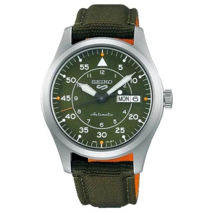 Seiko 5 SPORT Automatic Jam Tangan Pria Kanvas Hijau SRPH29K1 Original