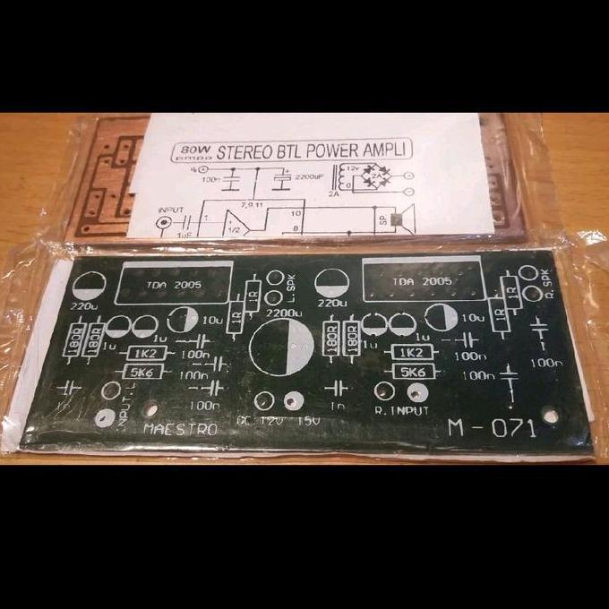 PCB TDA2005 TDA 2005 STEREO BAHAN PERTINAX SAF12