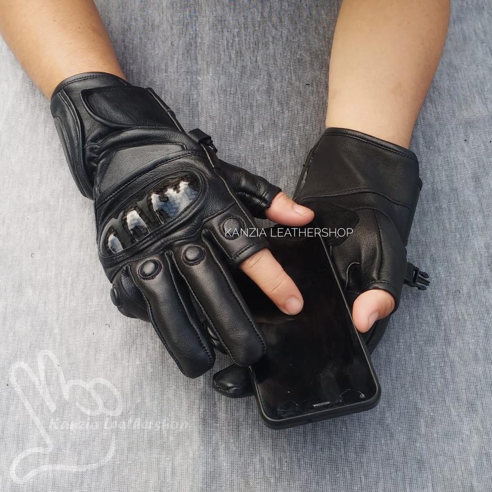 NEW Sarung Tangan Motor Kulit Batok QQ [terbaik][terlaris]