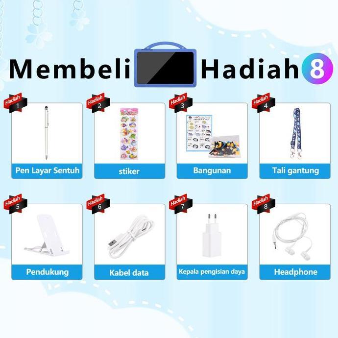 IKAPP99 - HANCDONTABLET EDUKASI ANAK EASYTECH F12 DENGAN KEMASAN TAS / TABLET ANDROID UNTUK BELAJAR 