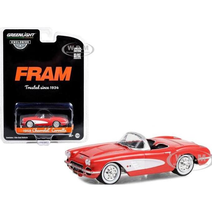 30388 GREENLIGHT 1958 CHEVROLET CORVETTE CONVERTIBLE RED DIECAST