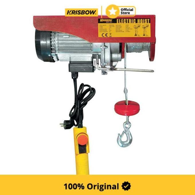 Krisbow Alat Derek Elektrik Hoist Reel Double Hook 300 Kg