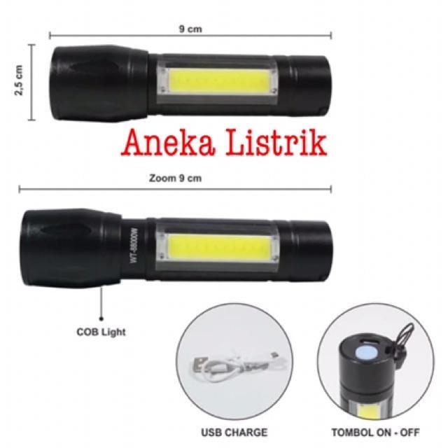 Lampu Senter Polisi Swat Mini Led Cob 88000W Super Terang Zoom 511