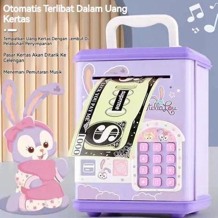 Celengan Sidik Jari Kuromi Kartun Celengan ATM Mainan Anak Kartun dengan Musik/Kata Sandi Digital Pe
