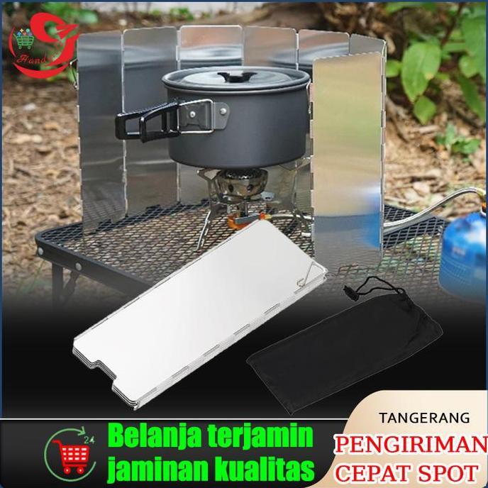 Windshield Penahan Penutup Angin Kompor Gunung Camping/ Plat Penahan Angin Kompor Camping Stove